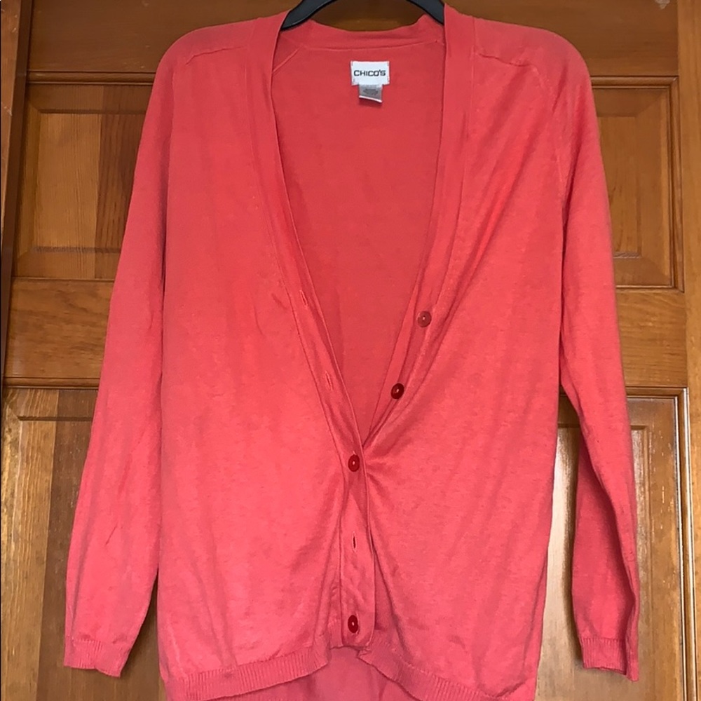 Chico’s Women’s 0 Coral Cardigan Sweater